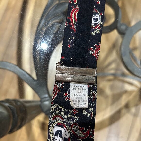 🎩 Rare Vintage Disney Mickey Mouse Paisley 100% Silk Suspenders 🎩 - Picture 16 of 16